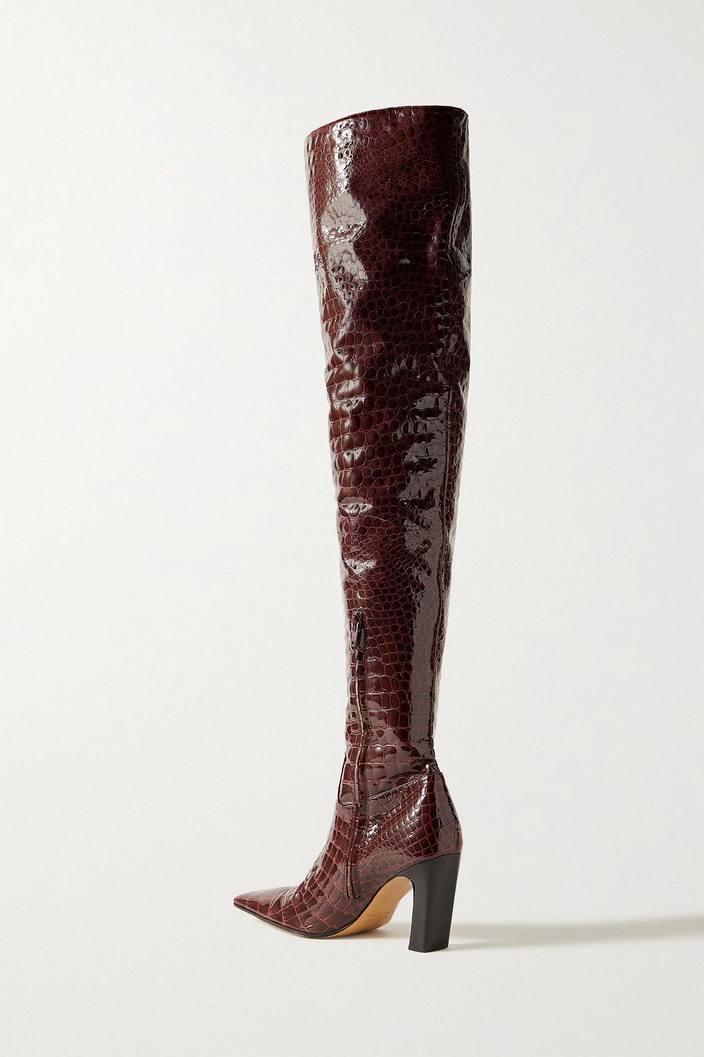 KHAITE Marfa croc-effect leather over-the-knee boots