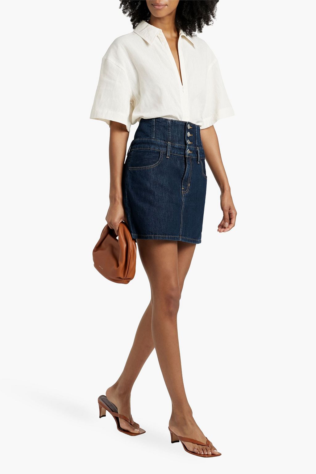 RE/DONE Corset denim mini skirt