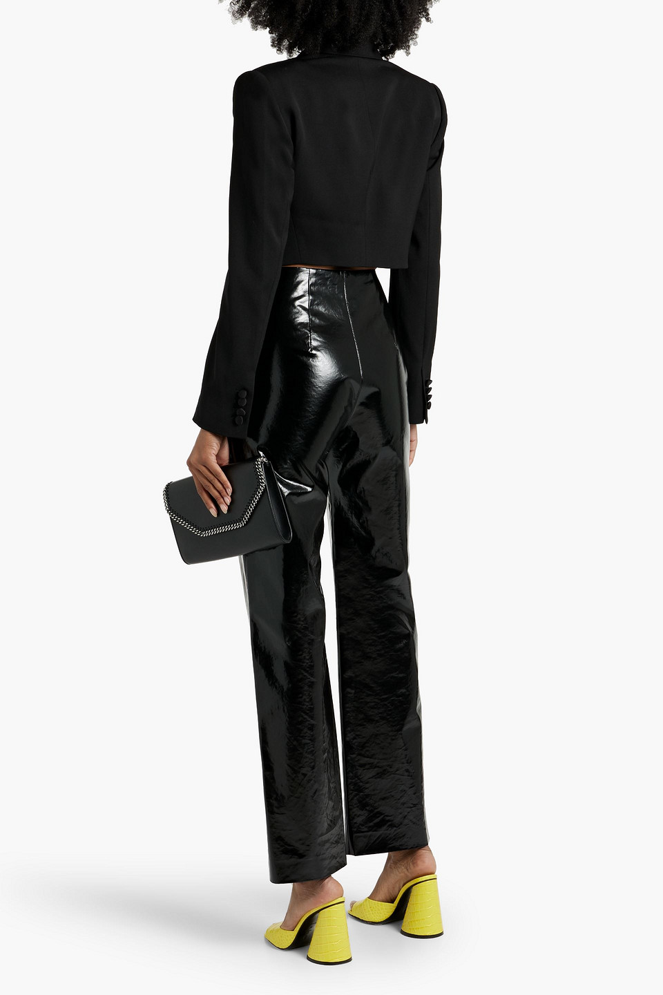 FRAME CROPPED DOUBLE-BREASTED WOOL-BLEND BLAZER