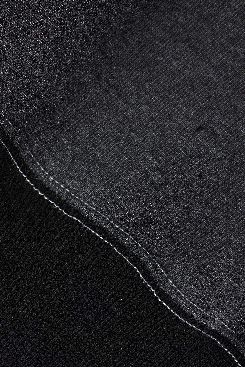 RE/DONE 90s cropped printed cotton-blend fleece half-zip sweatshirt