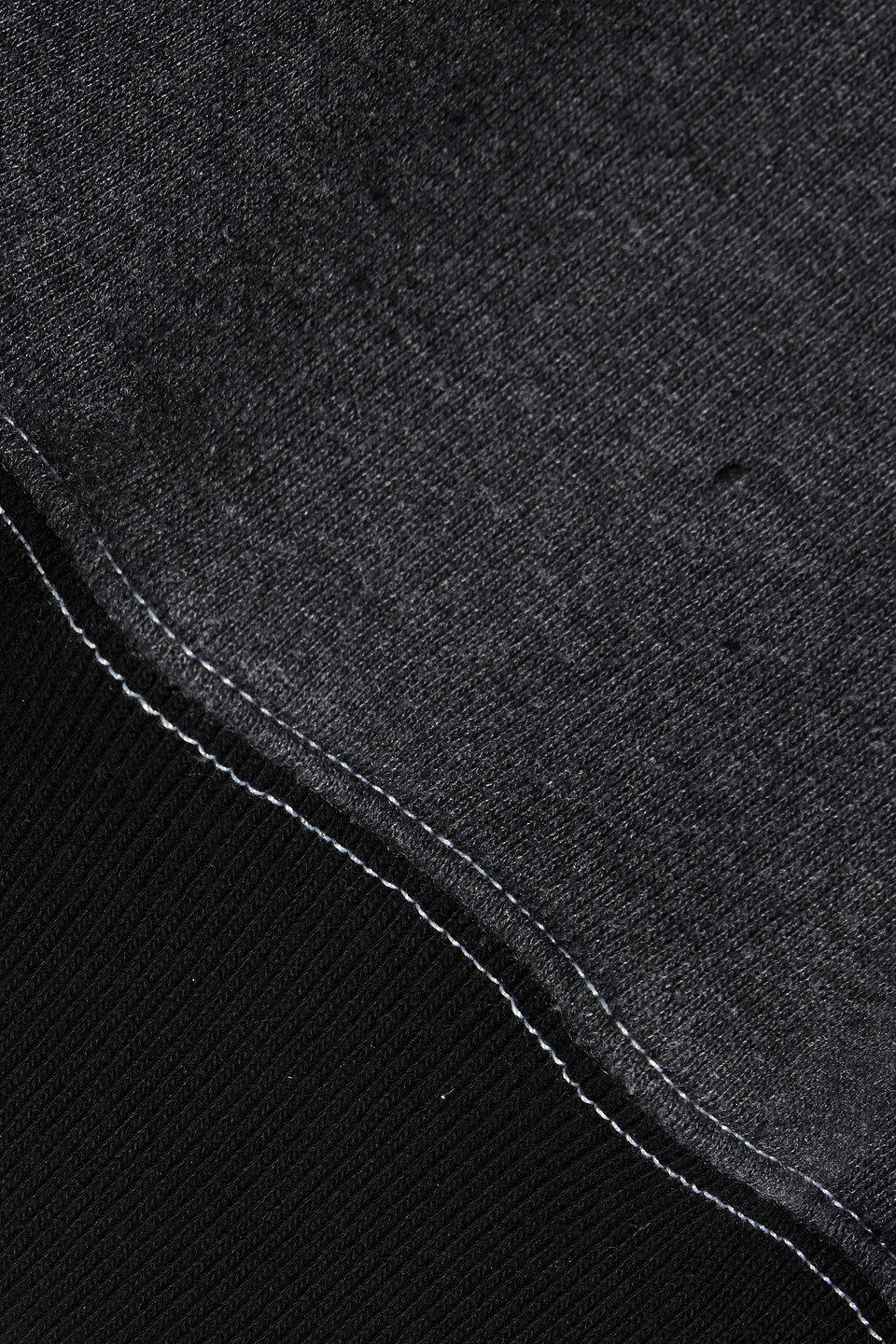 Re/done 90s Cropped Printed Cotton-blend Fleece Half-zip Sweatshirt In Charcoal