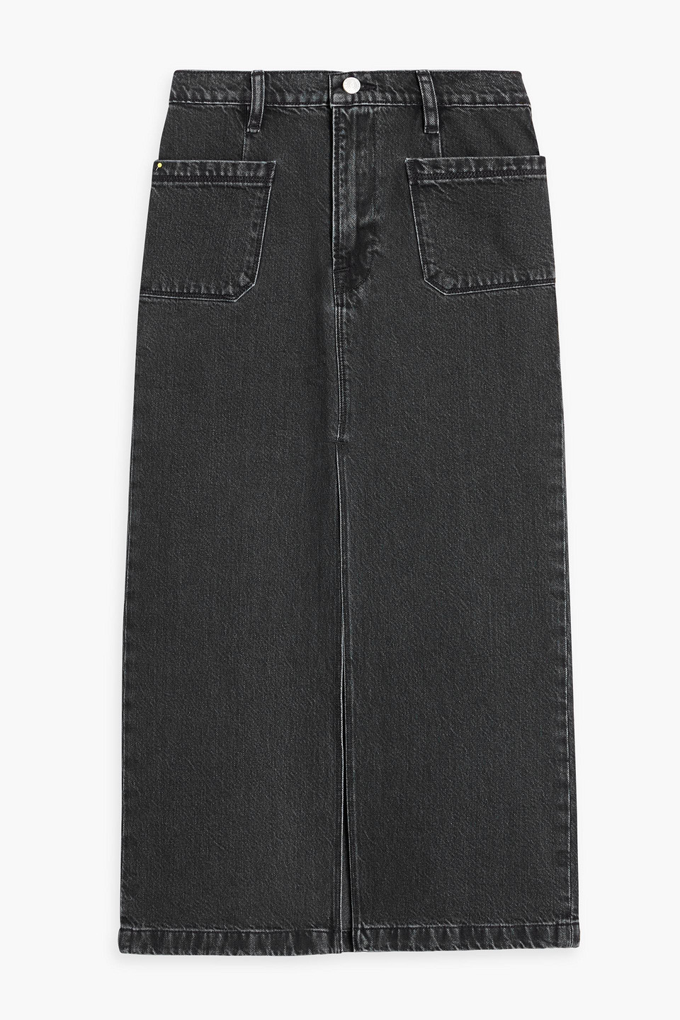 Frame Le Bardot Denim Midi Skirt In Charcoal