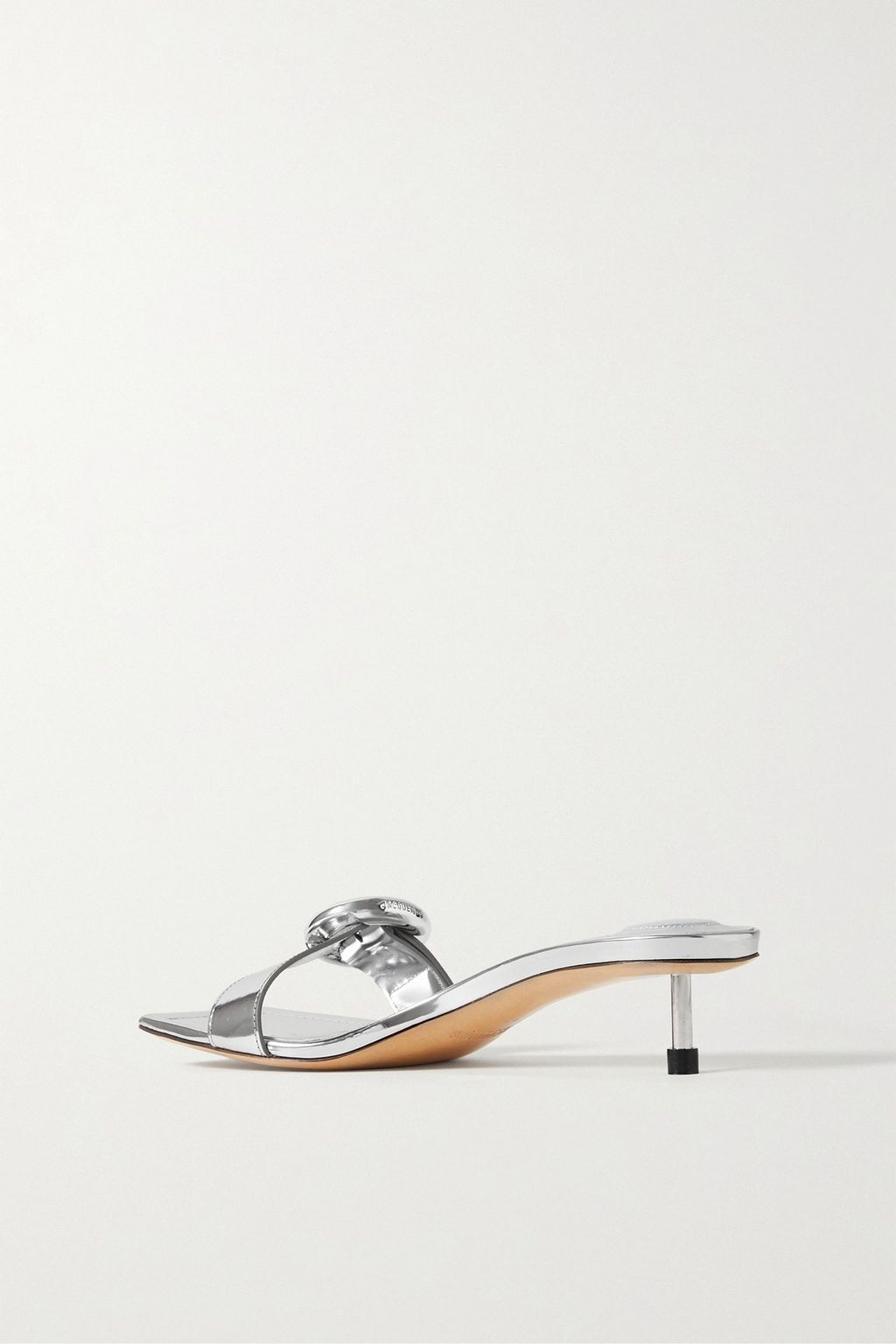 JACQUEMUS Regalo buckled metallic leather mules