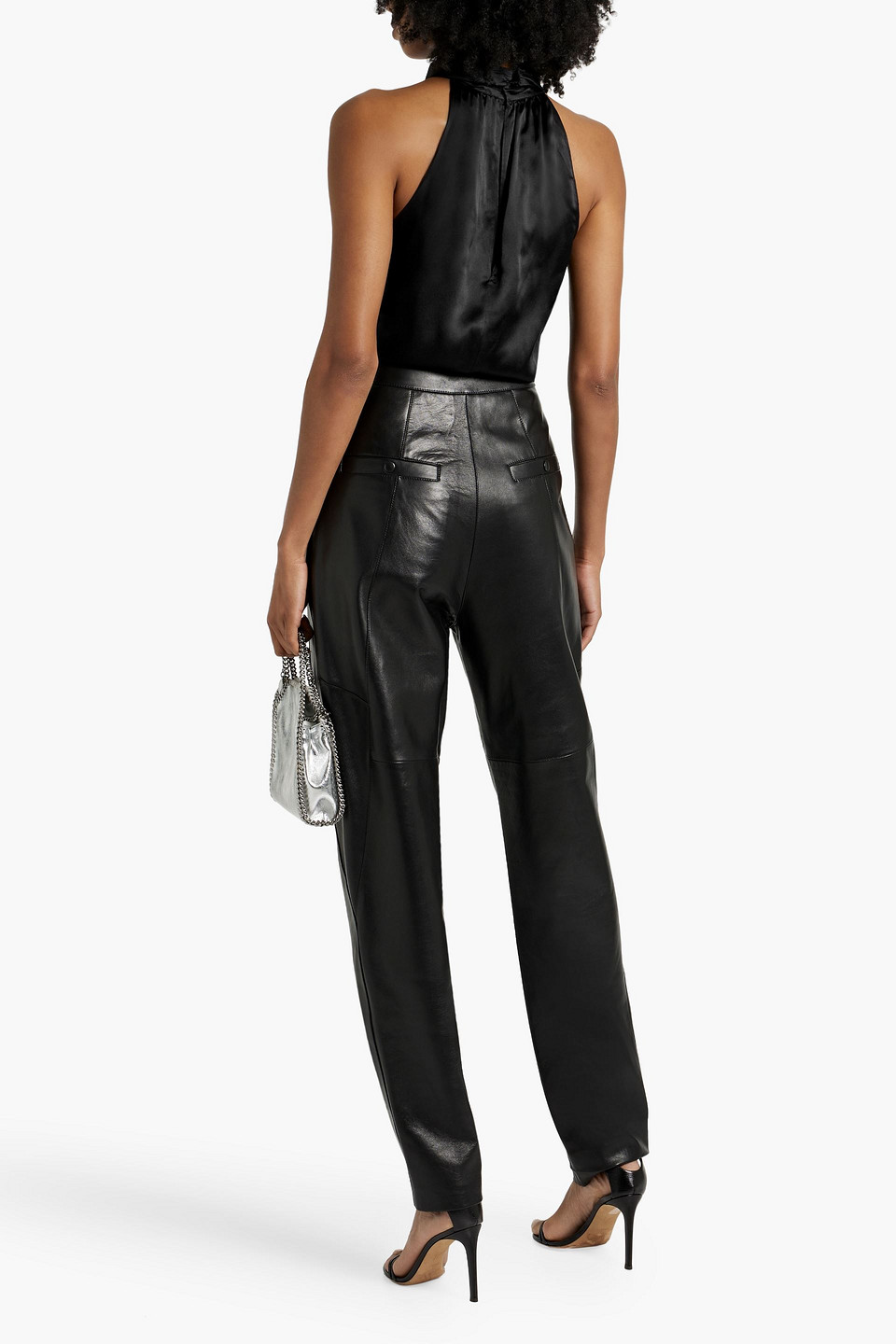 Frame Black Halterneck Silk Blouse In Black