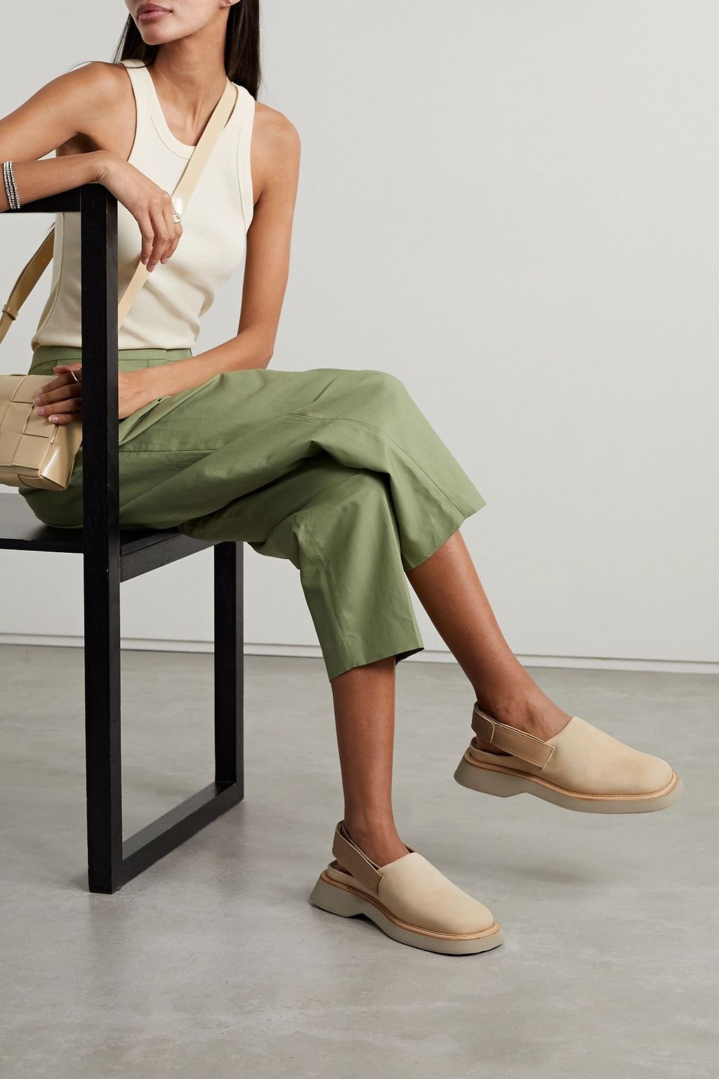 JACQUEMUS Suede slingback mules