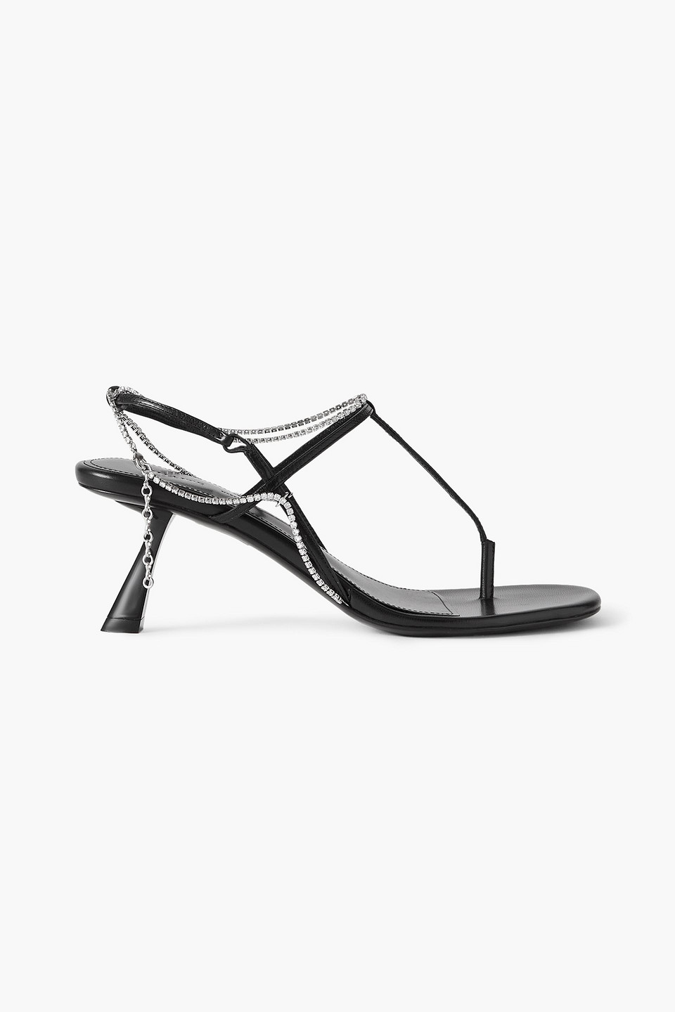 Khaite Linden Crystal-embellished Leather Sandals In Black