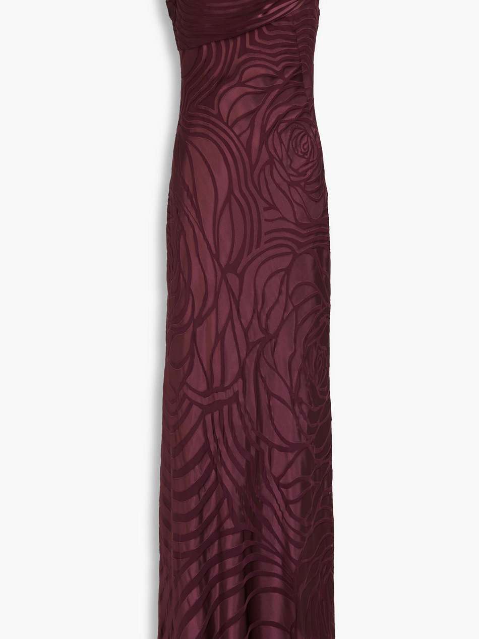 burnout satin gown