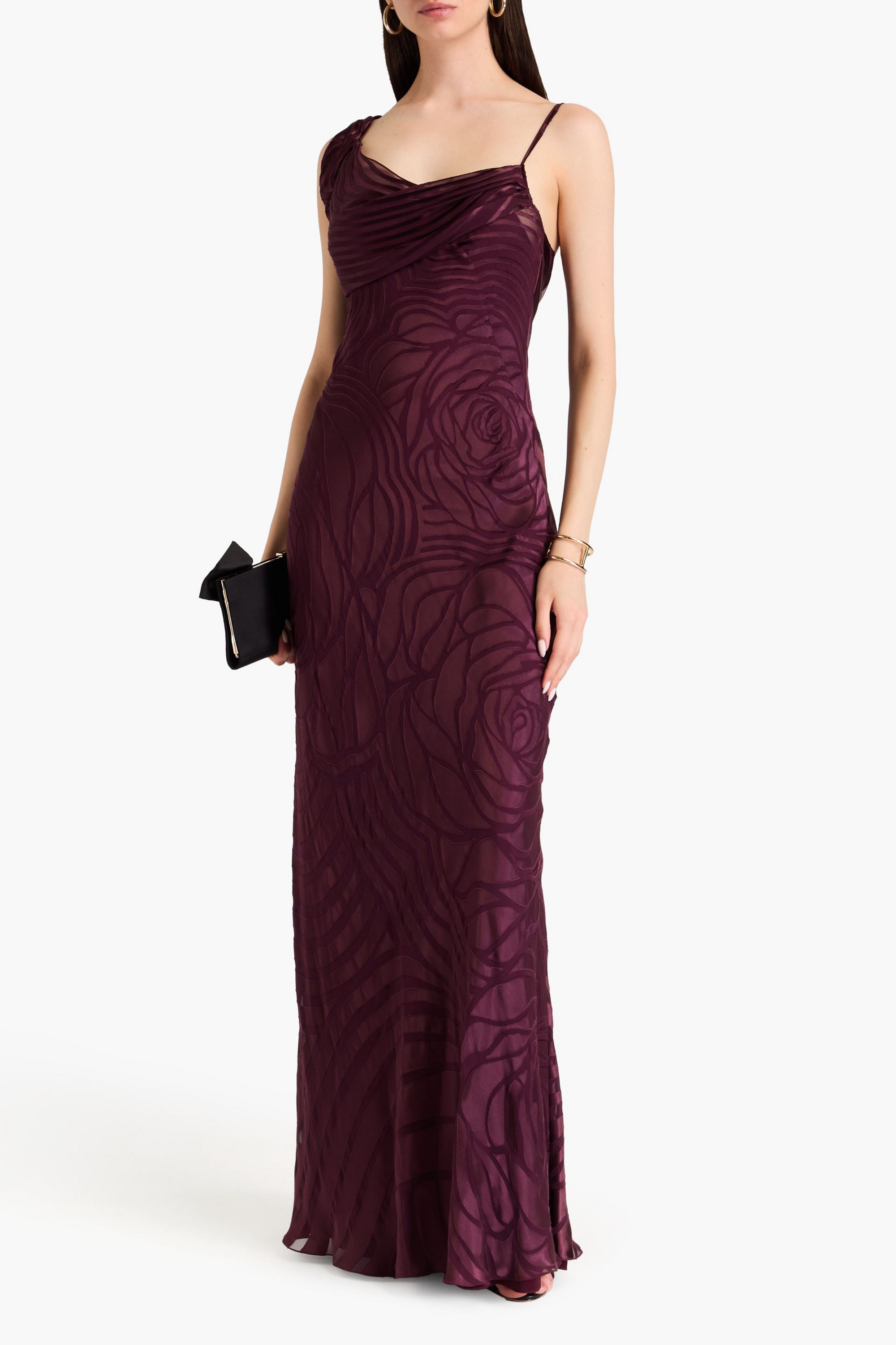 ALBERTA FERRETTI Burnout satin gown