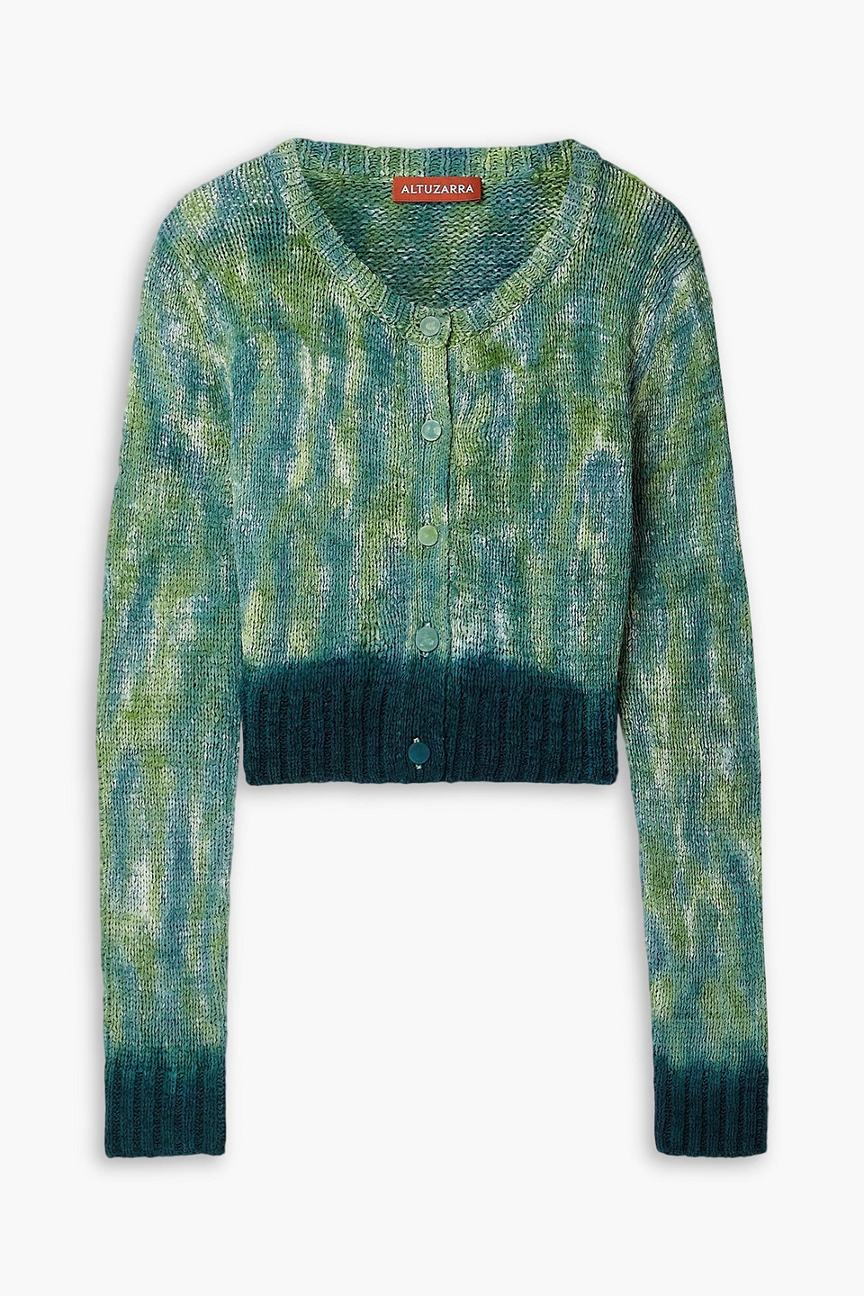Altuzarra Stiles Cropped Silk Cardigan In Green