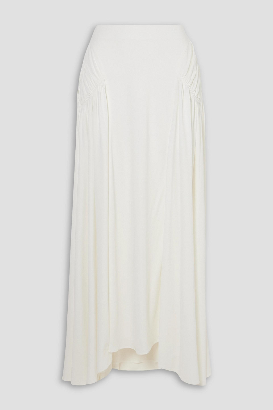 Interior Andre Asymmetric Paneled Stretch-jersey Maxi Skirt In White