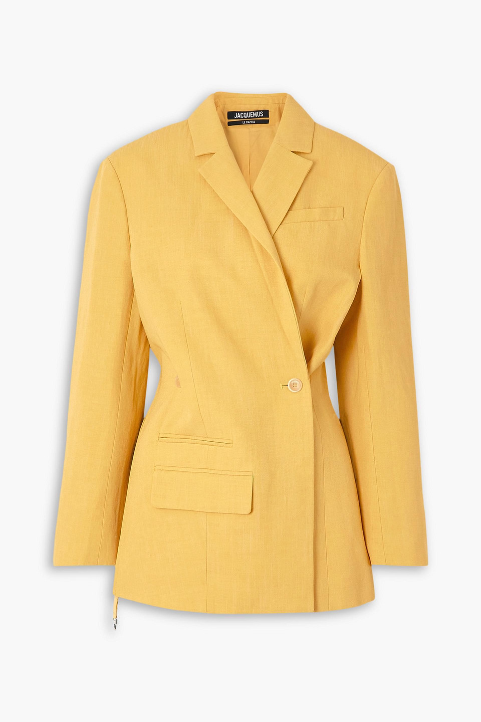 Jacquemus Linen-blend Blazer In Mustard