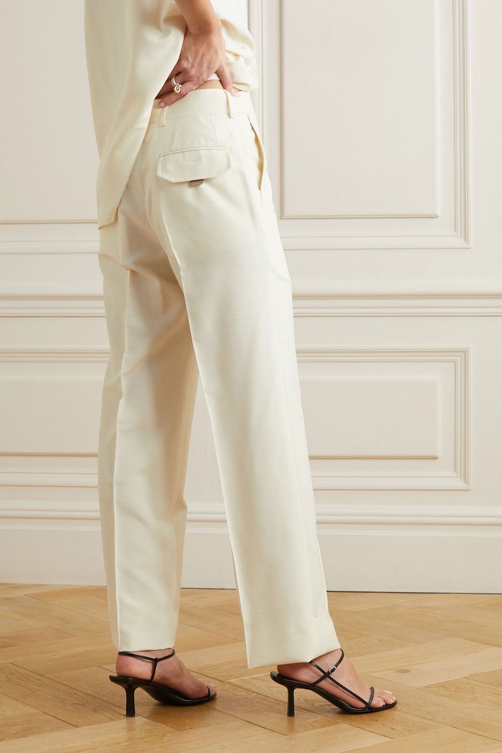 BRIONI 실크 캔버스 스트레이트 팬츠