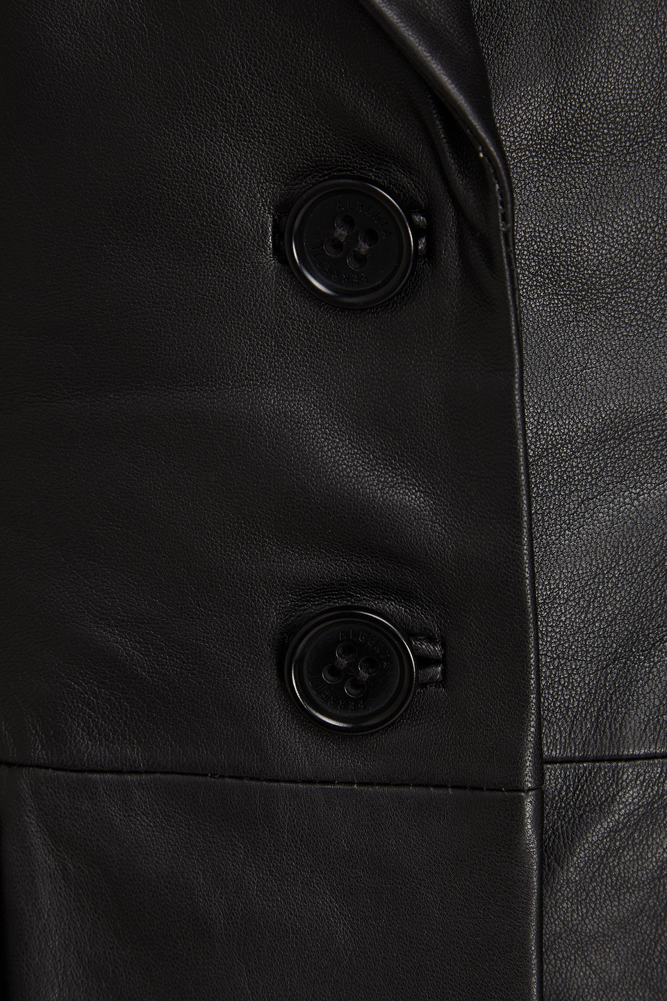Alberta Ferretti Leather Blazer In Black