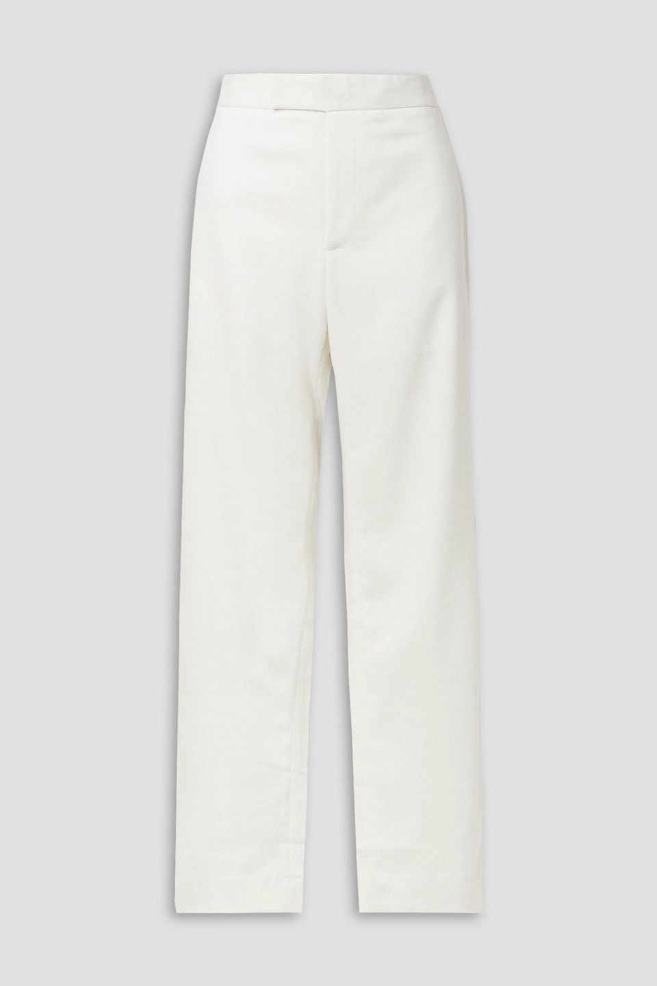Deveaux Cleo Crepe Straight-leg Pants In Off-white