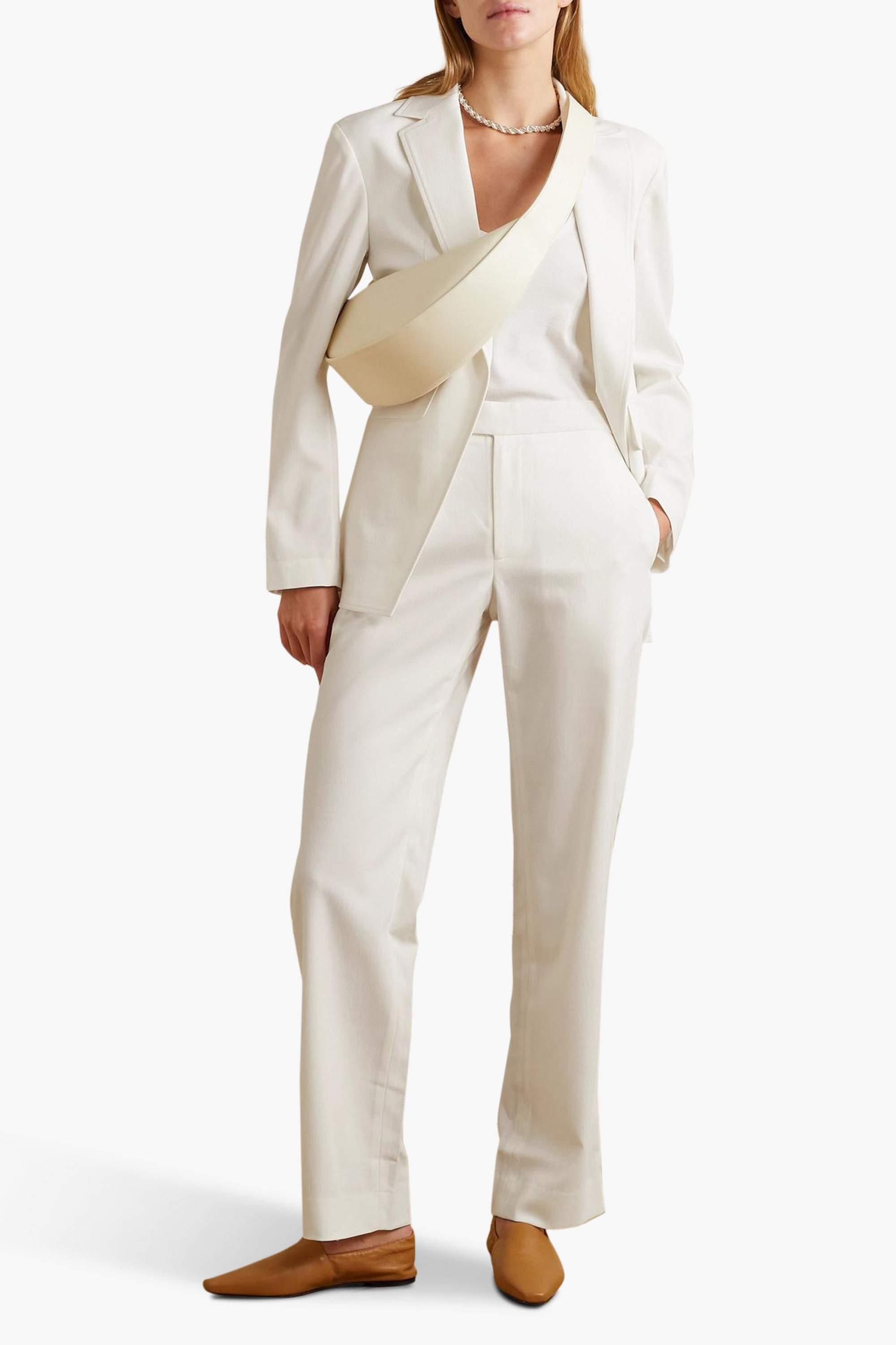 DEVEAUX Cleo crepe straight-leg pants