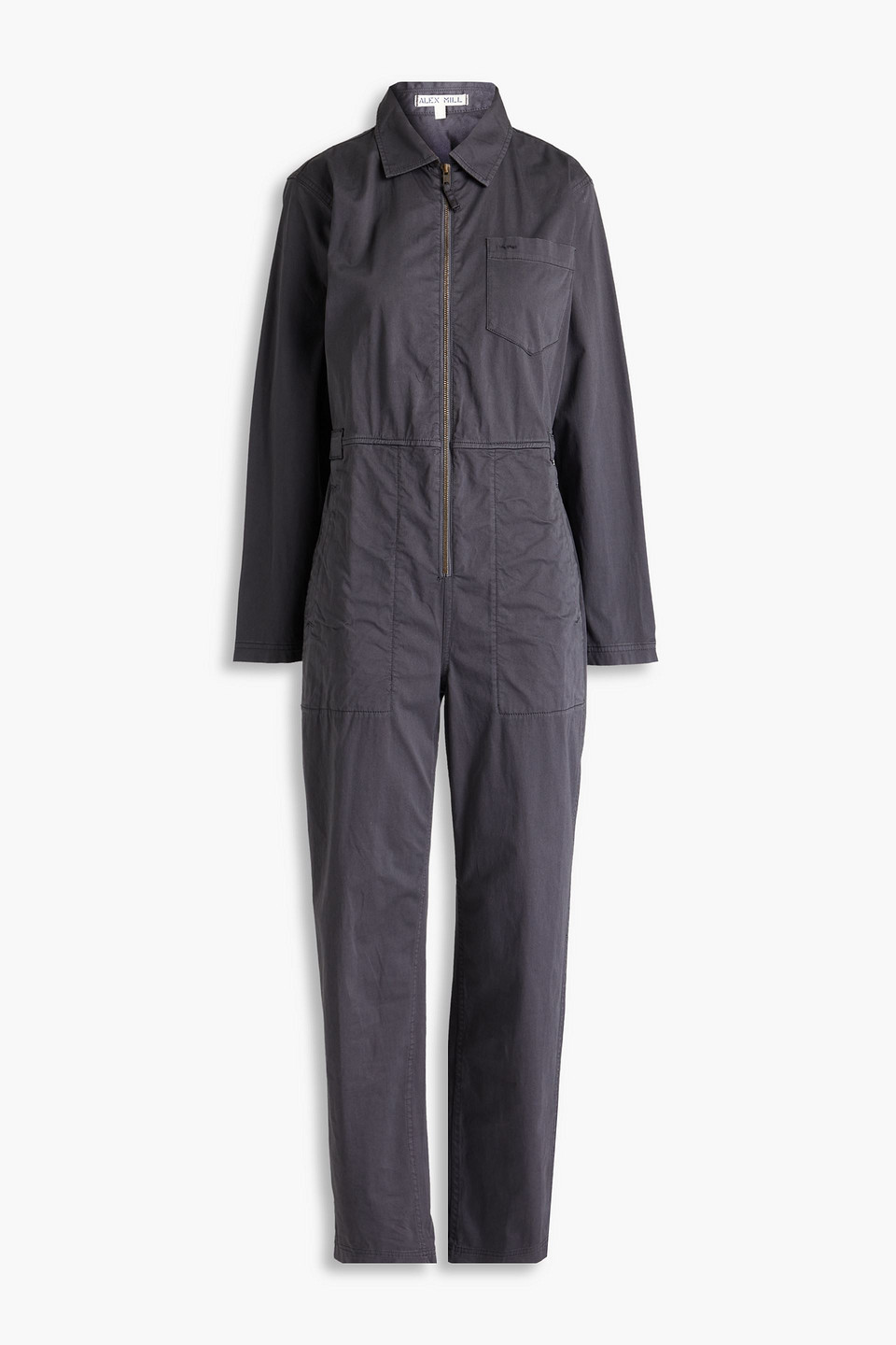 Alex Mill Stretch-cotton Jumpsuit In Dark Gray