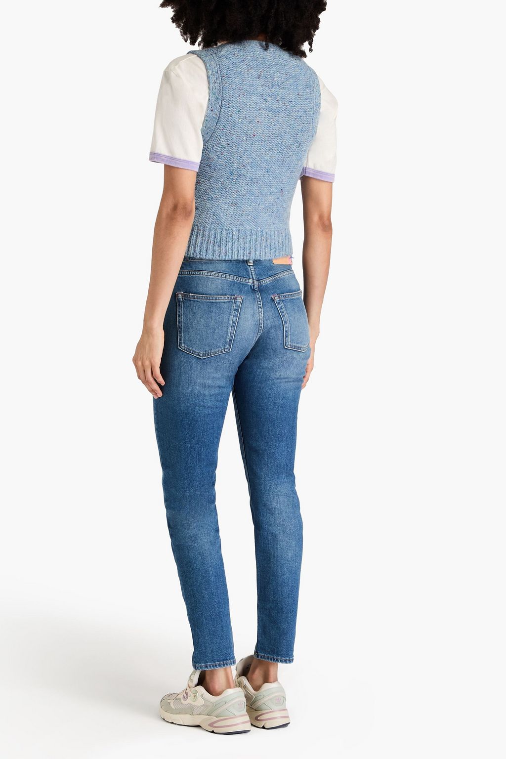 ACNE STUDIOS Cropped Donegal wool and mohair-blend vest