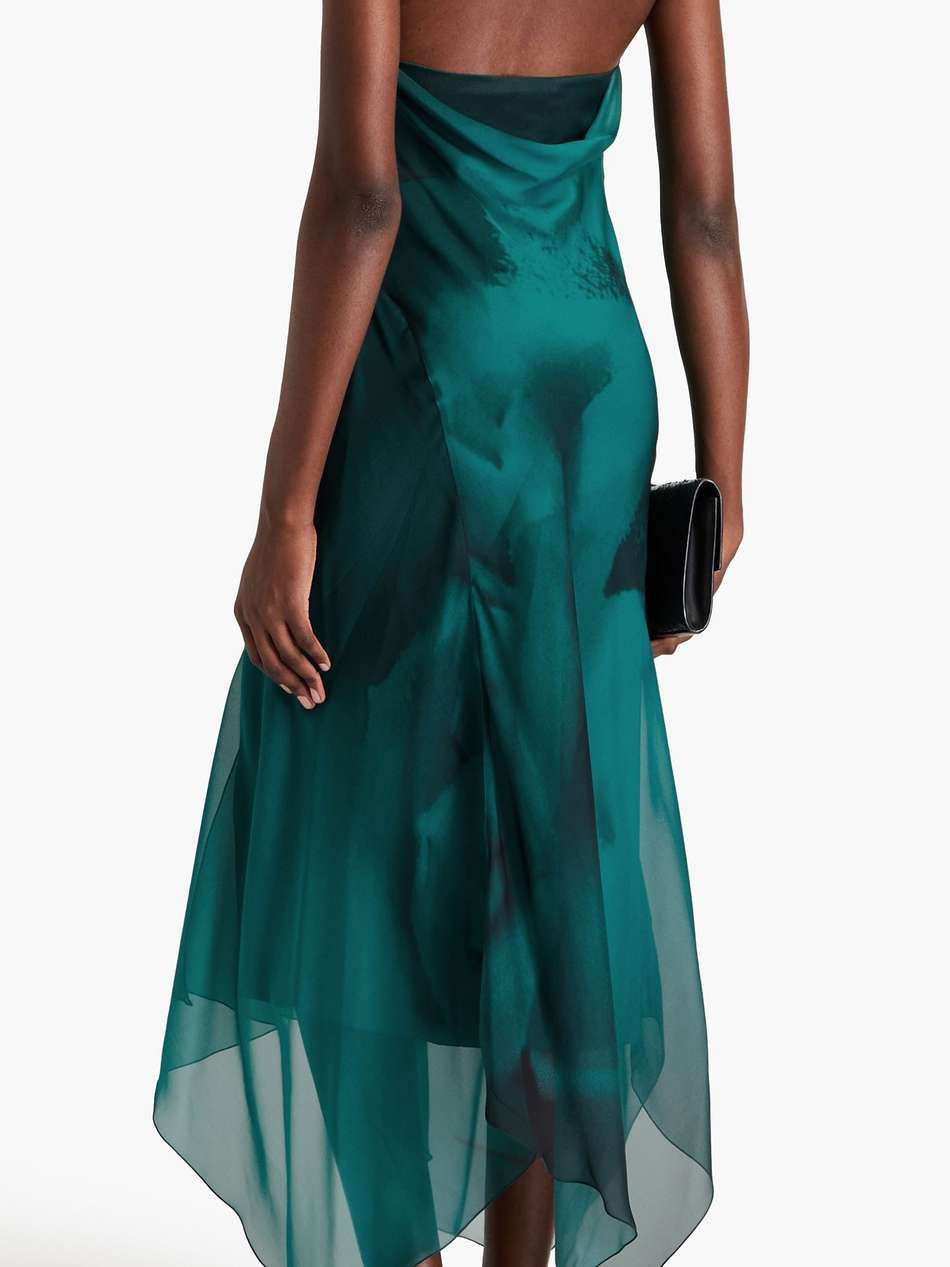 printed silk-voile halterneck maxi dress