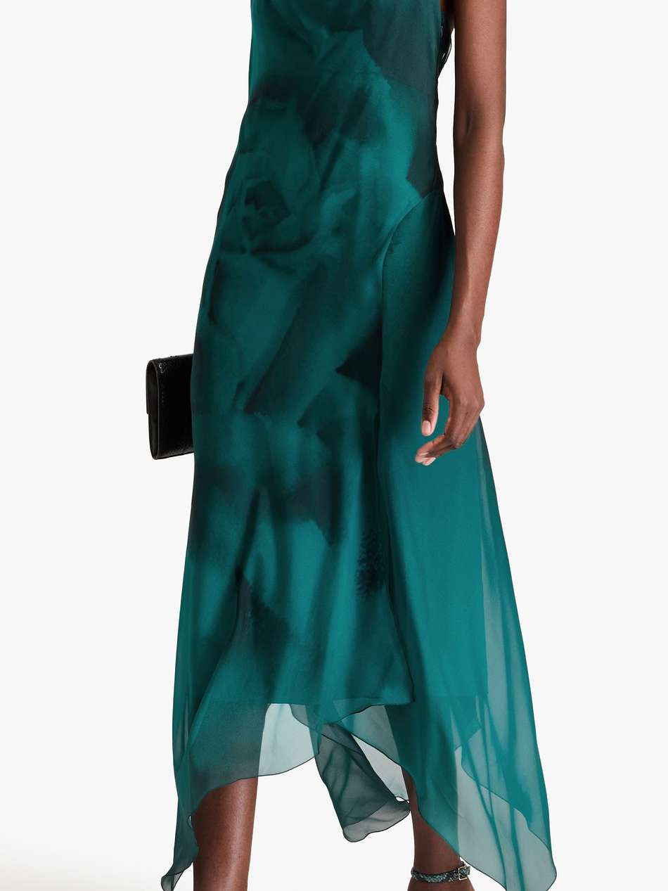 printed silk-voile halterneck maxi dress
