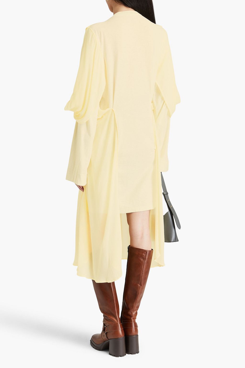 ACNE STUDIOS 크레퐁 레이어드 미디 드레스
