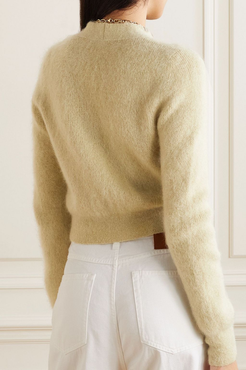 JACQUEMUS كارديغان Lazo القصير من نسيج محبوك
