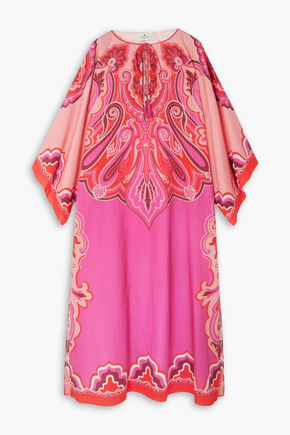Etro Plissiertes Kleid Mit Grafischem Print In Fuchsia