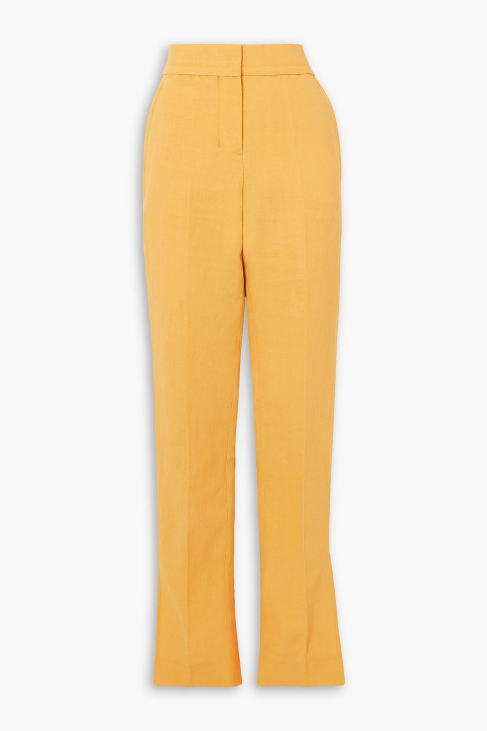 Jacquemus Tibau Linen-blend Straight-leg Pants In Yellow