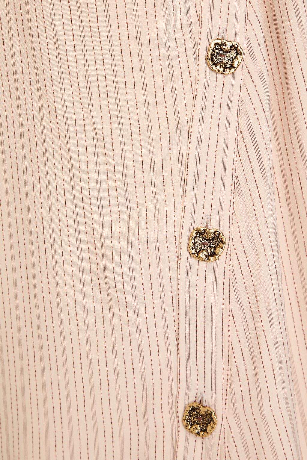 ACNE STUDIOS فستان بأسلوب القميص متوسط الطول من الكريب مخطط وبِكُم واحد