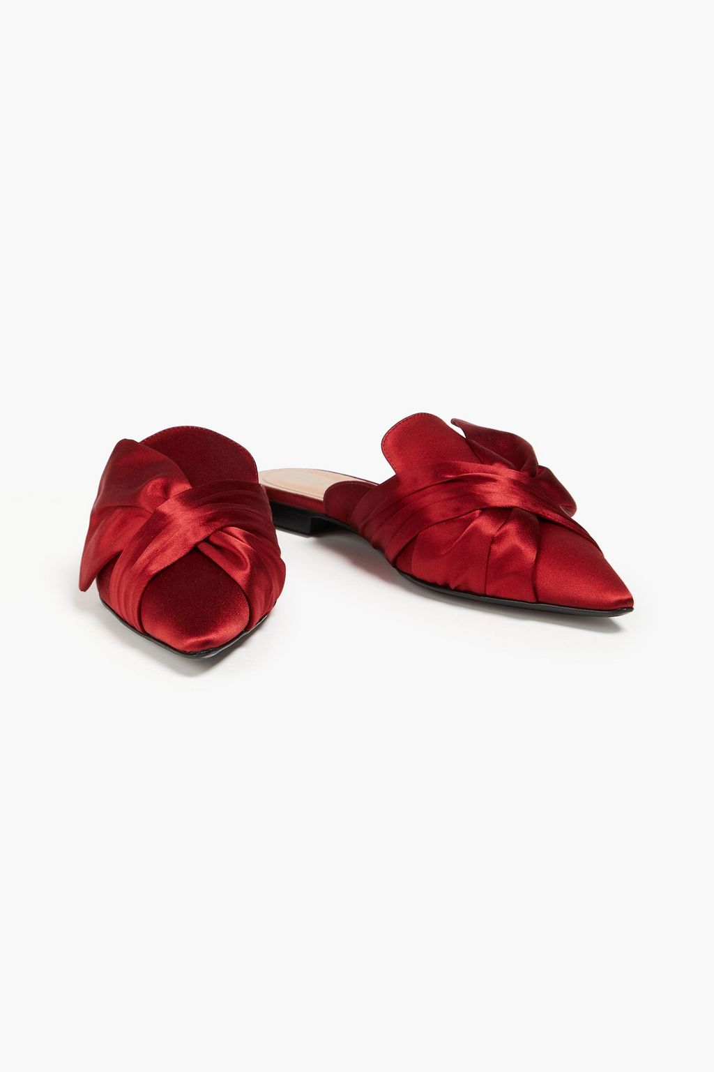 ALBERTA FERRETTI 루쉬 장식 새틴 슬리퍼