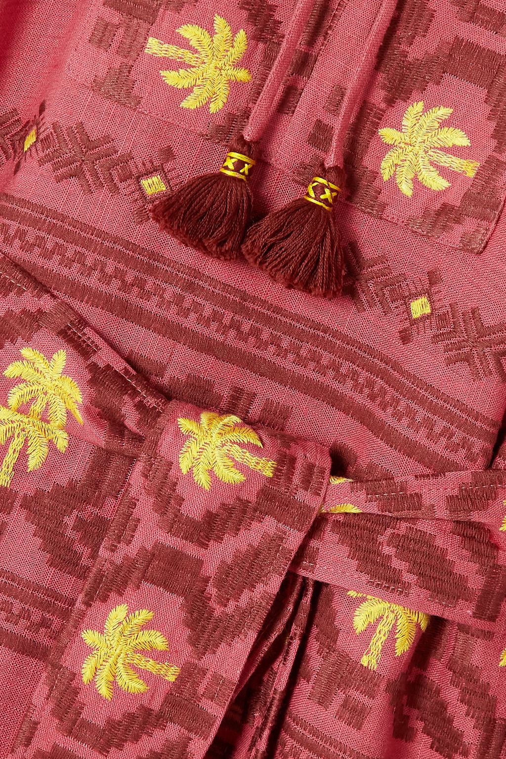 JOHANNA ORTIZ Sapa Inca belted embroidered woven maxi dress
