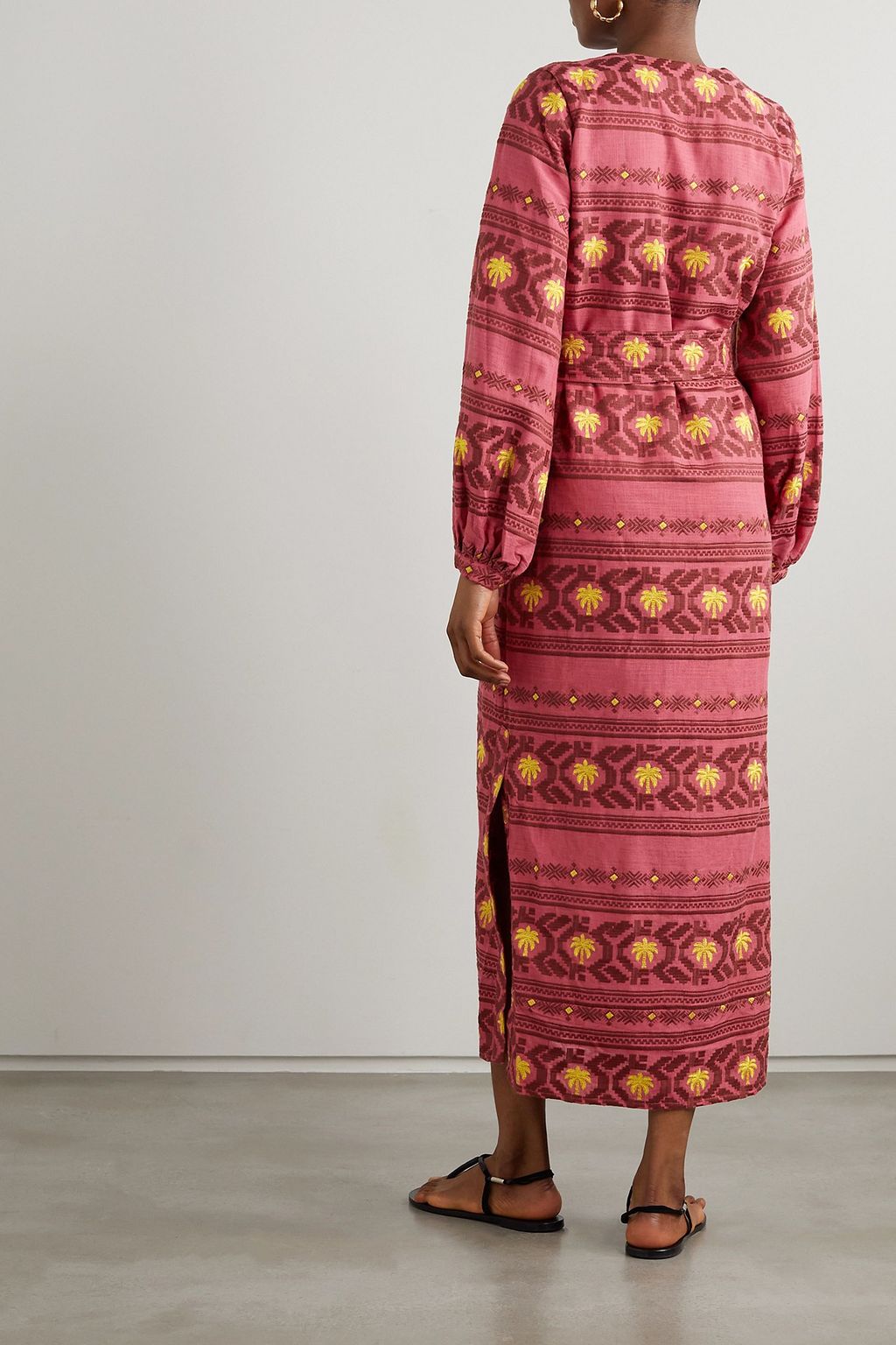 JOHANNA ORTIZ Sapa Inca belted embroidered woven maxi dress