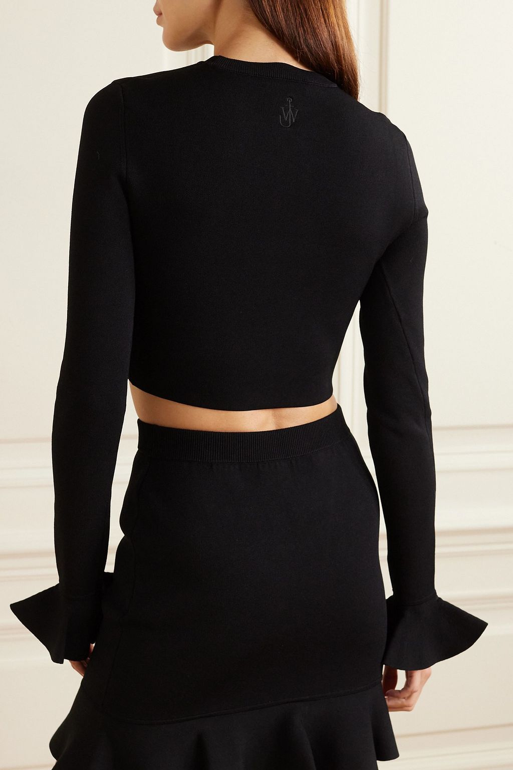 JW ANDERSON Cropped ruffled knitted sweater