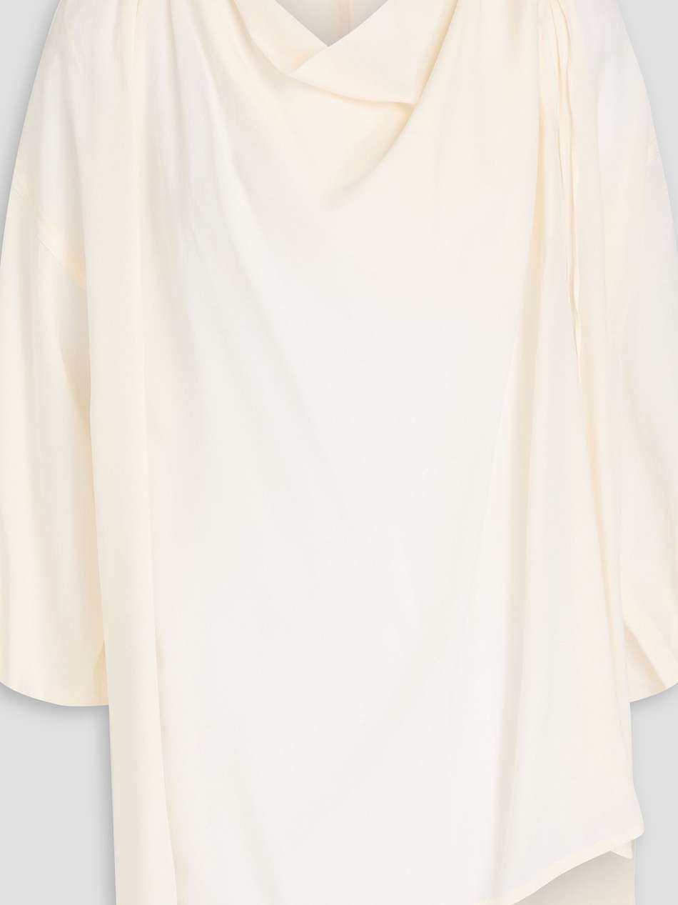 draped silk crepe de chine blouse
