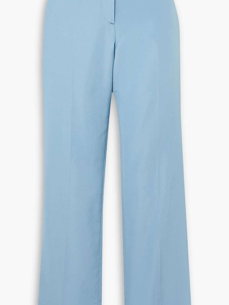 silk and cotton-blend straight-leg pants
