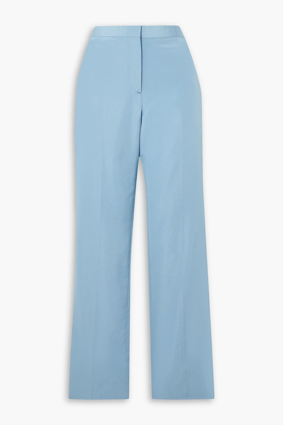Brioni Silk And Cotton-blend Straight-leg Pants In Light Blue