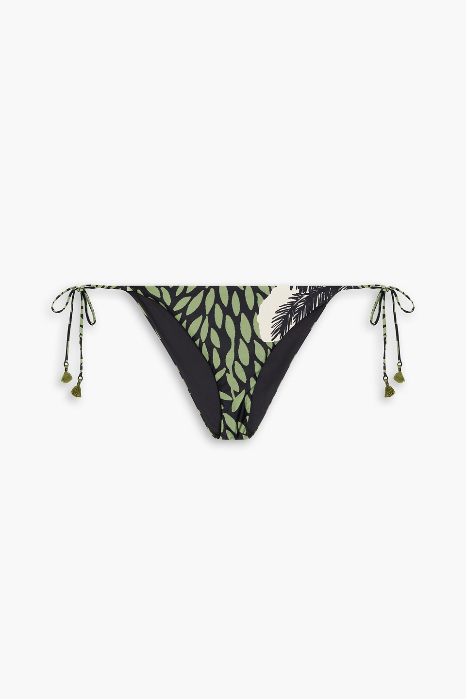 Johanna Ortiz Azabache Printed Stretch Bikini Briefs In Black