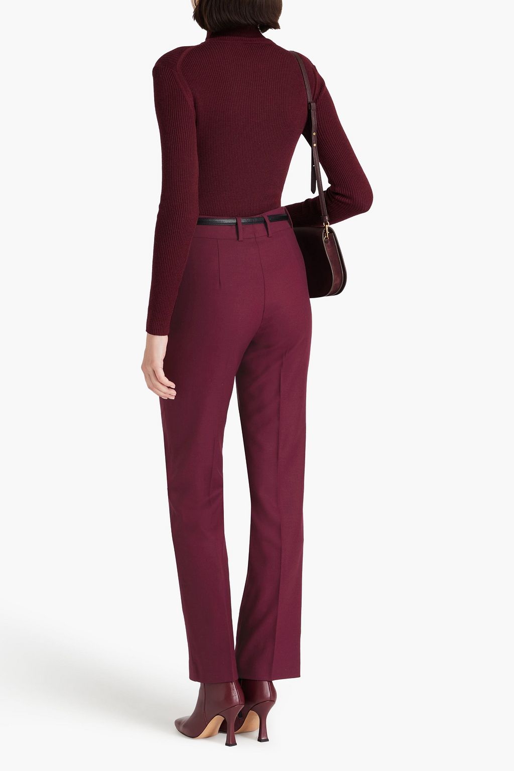 ALBERTA FERRETTI Wool-blend twill straight-leg pants