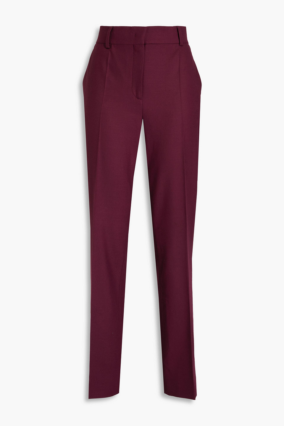 Alberta Ferretti Wool-blend Twill Straight-leg Pants In Grape