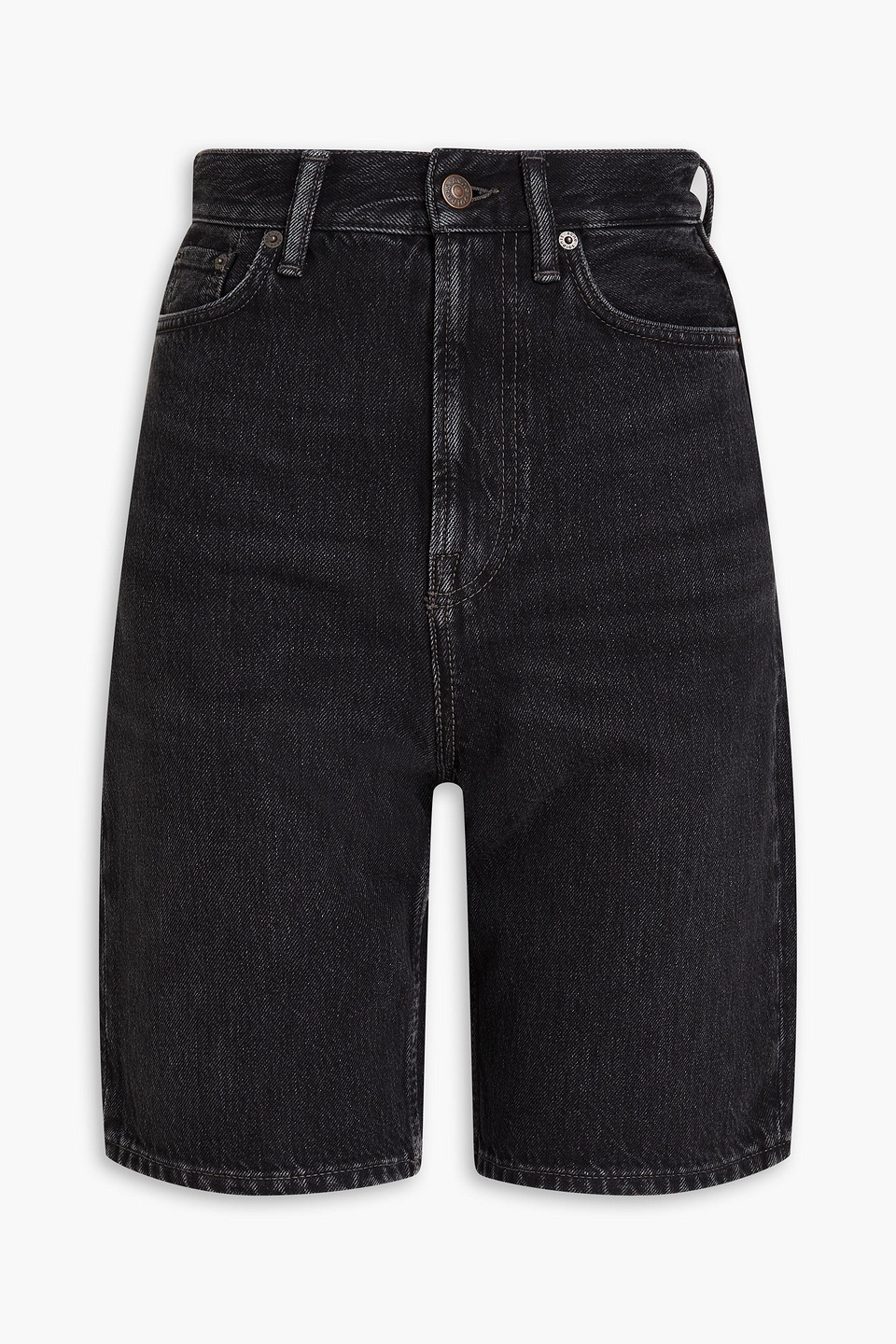 Acne Studios Black Loose-fit Denim Shorts In Black