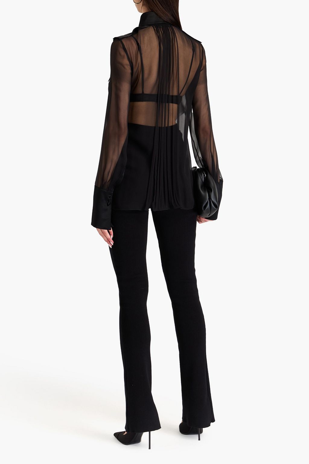 ALBERTA FERRETTI Pleated silk-voile shirt