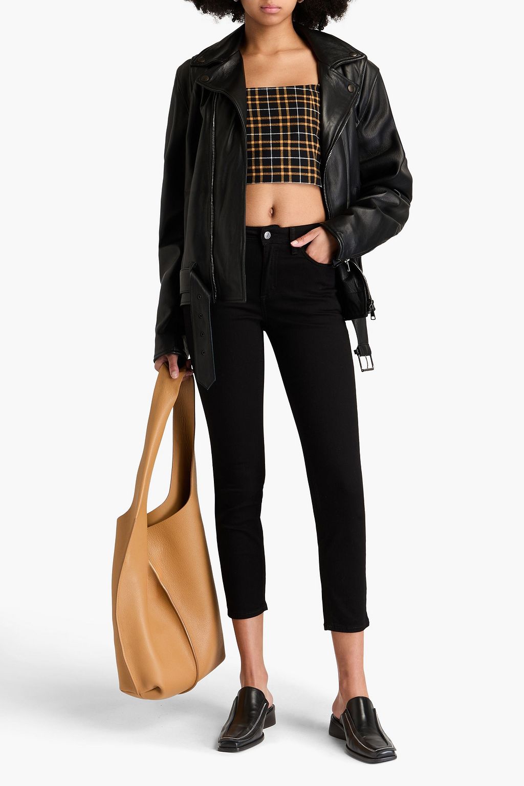 ACNE STUDIOS BLÅ KONST جينز قصير بأرجل ضيقة وبخصر متوسط الارتفاع