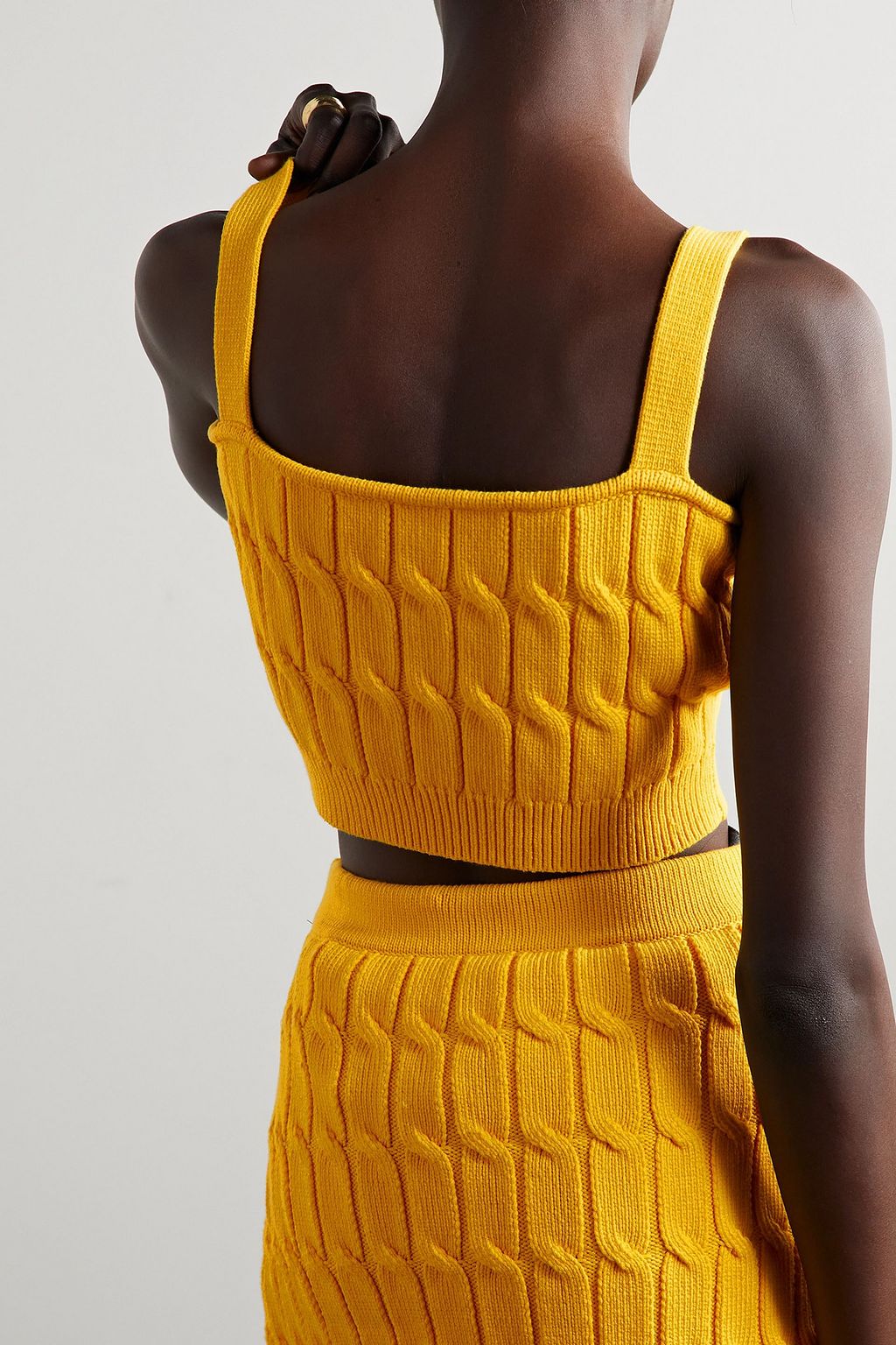 ALTUZARRA Gazali cropped cable-knit cotton-blend top