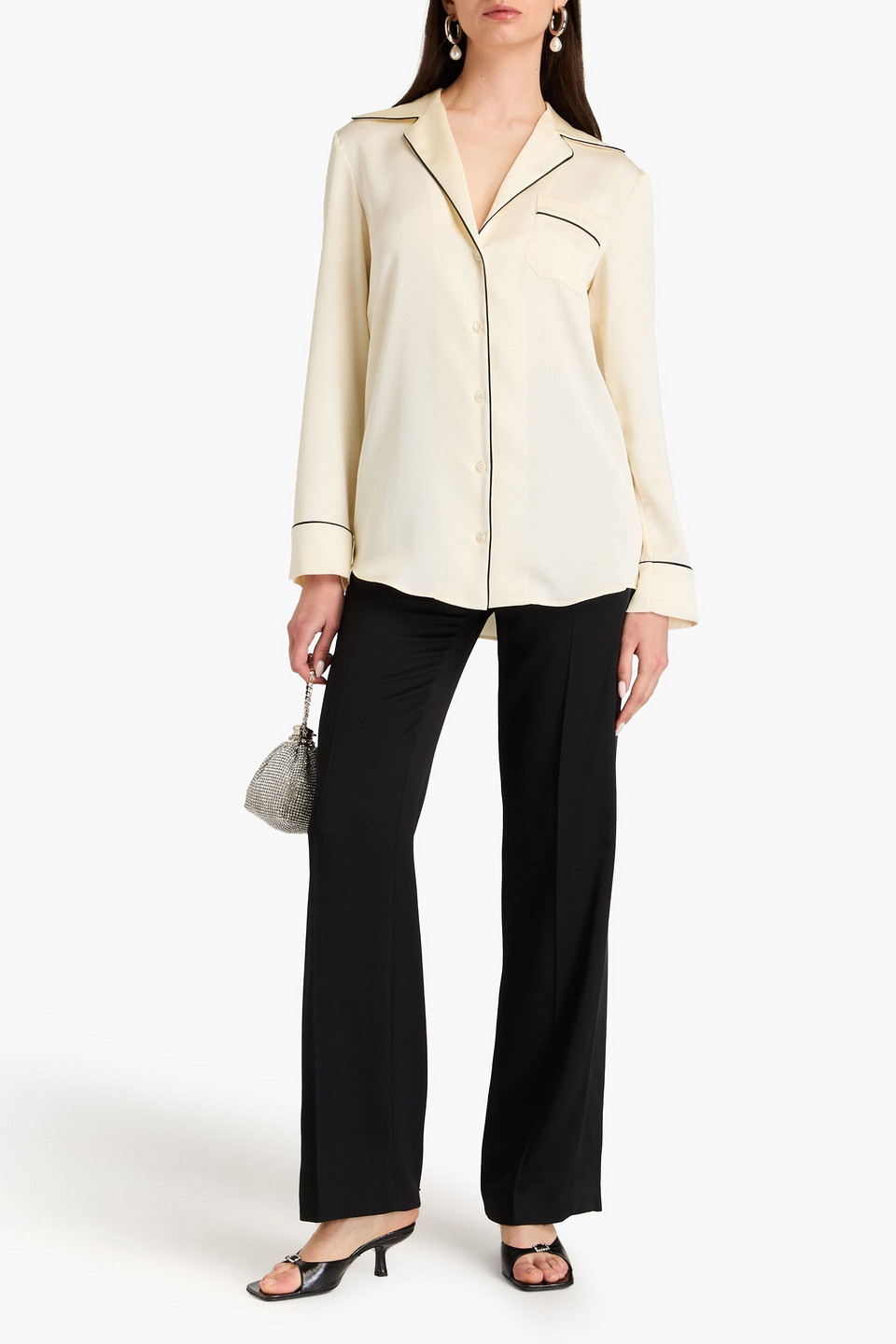 Philosophy Di Lorenzo Serafini Blazer Aus Einer Hanf-leinenmischung Mit Fischgratmuster In Creme