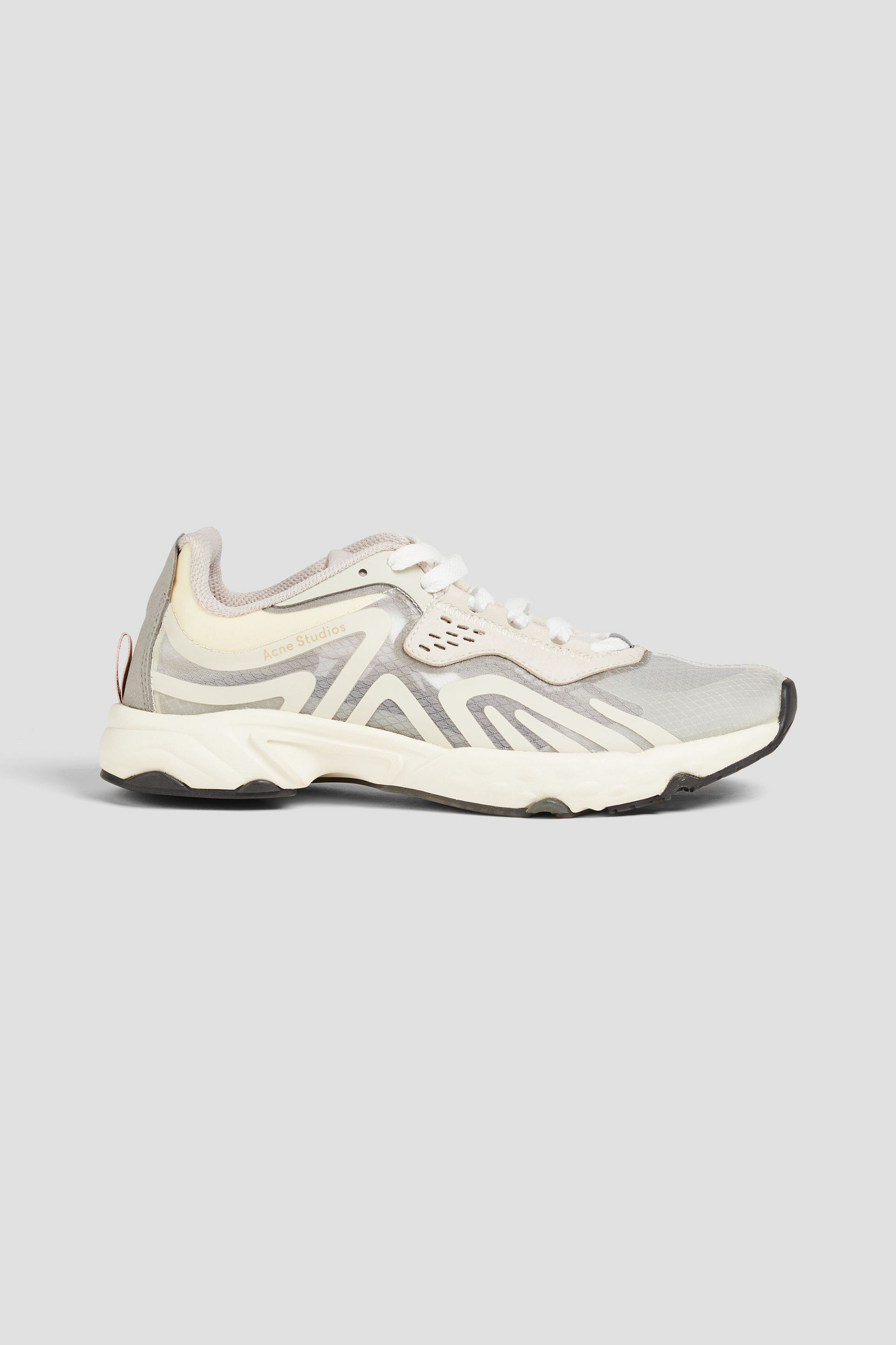 Acne Studios Faux suede-trimmed mesh sneakers