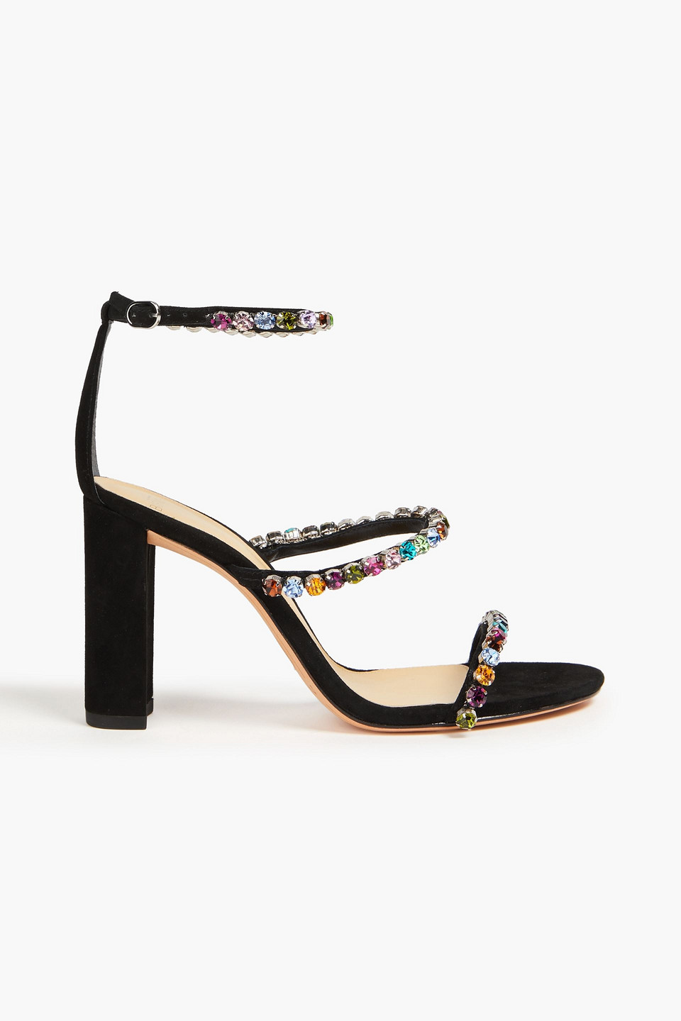 Alexandre Birman Alexa 90 Crystal-embellished Suede Sandals In Black