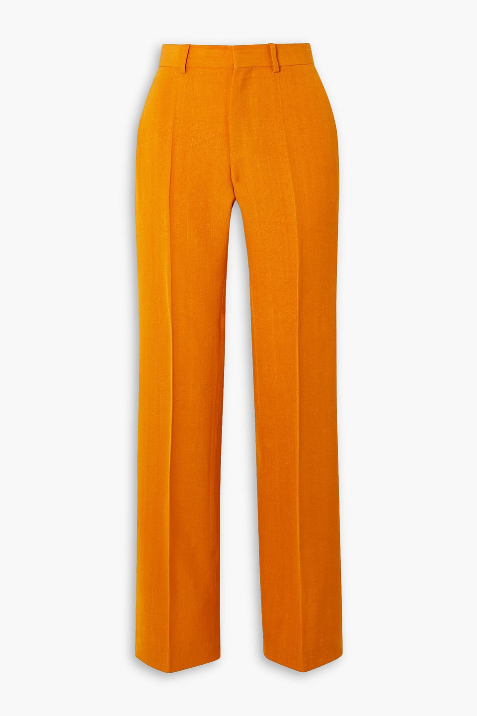 Petar Petrov Gilmar Pleated Woven Straight-leg Pants In Orange