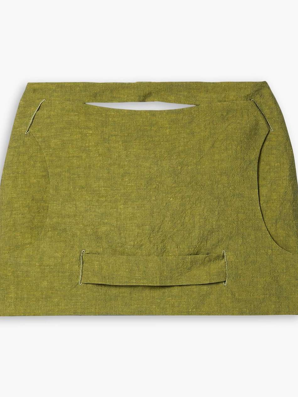 valka cutout linen and cotton-blend canvas mini skirt