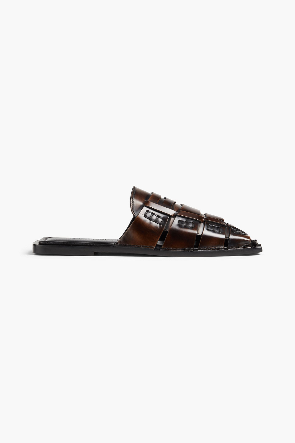 Acne Studios - Burnished leather slippers - Brown - EU 35