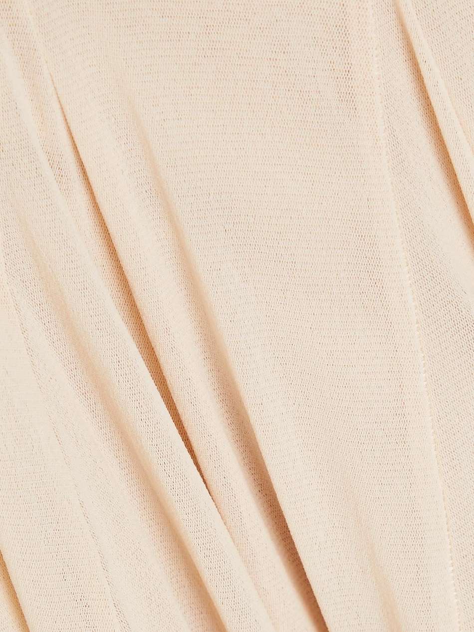 ruched tulle halterneck midi dress