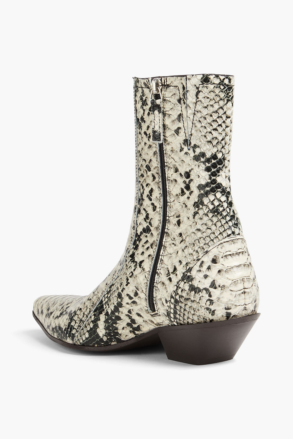  Acne Studios - Snake-effect Leather Ankle Boots - Animal Print - Eu 36 
